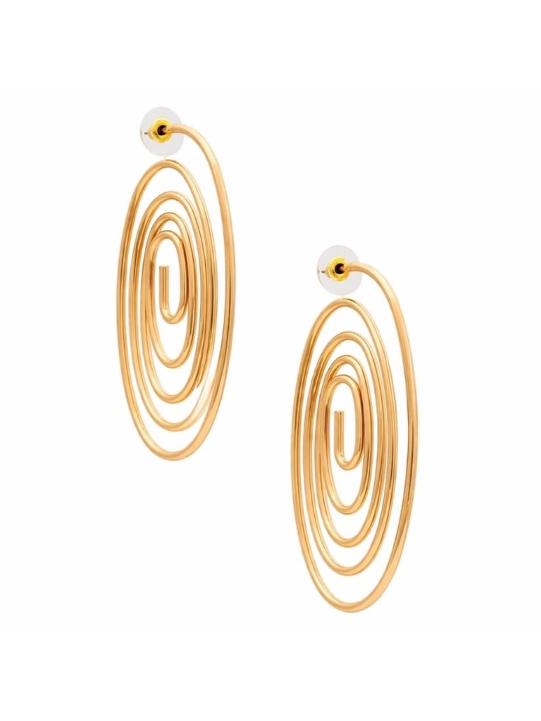 New! Gold Spiral Statement Earrings Nwot
